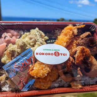 Nori Shrimp Kara Deluxe Bento - $9.98