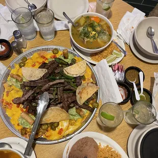 a table full of food