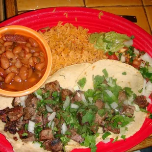 a plate of mexican food