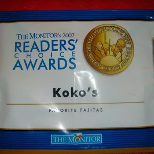 readers choice award
