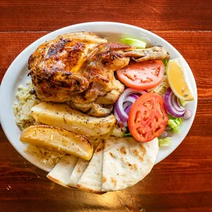 Greek Style Half Chicken Dinner will leave your mouth drooling. Stop by, Pick up, or Deliver in Chicago.