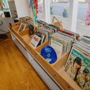 Pre-loved vinyl record collection.