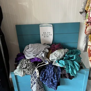 Bargain bin of vintage clothes! Tons of cool stuff inside