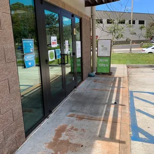 the entrance to the store