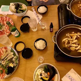 Fire crab broth upper right and OG on bottom.