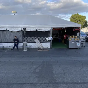 Outside tent dining
