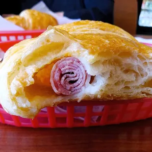 Get the ham and cheese croissant, like the one here.