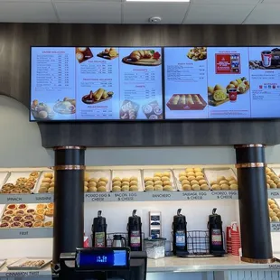 a display of food items