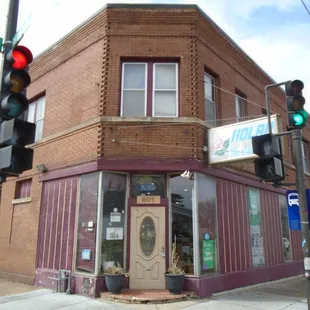 Outside of the building, view looking northwest.