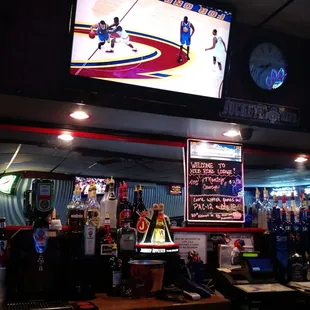 a tv screen showing a hockey game