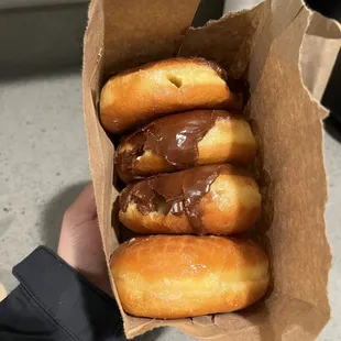 1 glazed + 3 boston cream