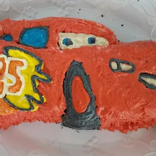 My son&apos;s 4th birthday!  Lightning McQueen, CARS cake