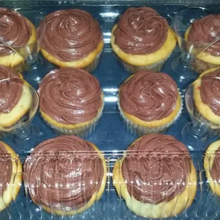 Classic Vanilla topped with chocolate frosting
