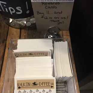 Rewards cards.