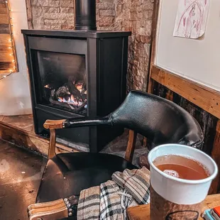 Cozy fireplace