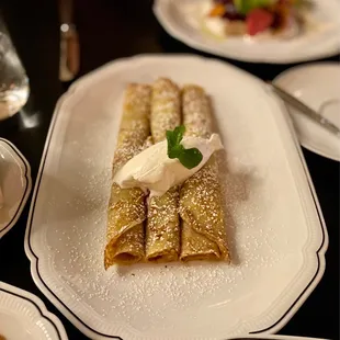 Palatschinken crepes with apricot confiture and some really wonderful whipped cream.