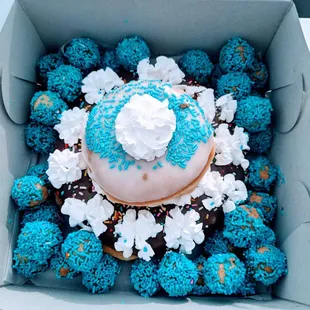 Birthday donut cake.
