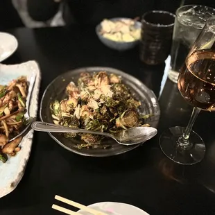 Brussels sprouts appetizer and mushroom and asparagus appetizer both were so so yummy