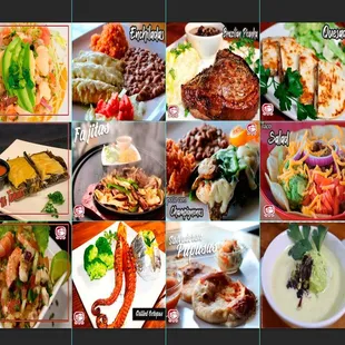a variety of dishes