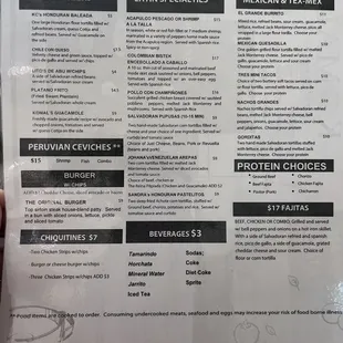 Full menu