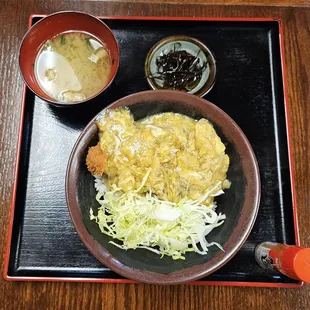 Pork Cutlet with starchy egg bowl
