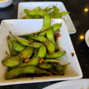 Spicy Garlic Edamame