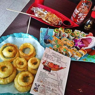 a variety of food items