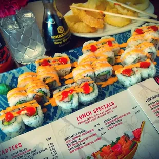 sushi, sashimi, sushi and sashimi, food