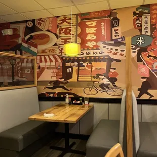 the interior of a japanese restaurant