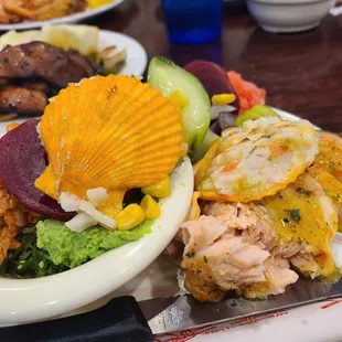 a plate of food on a table