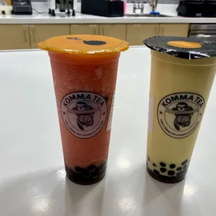 two drinks on a table