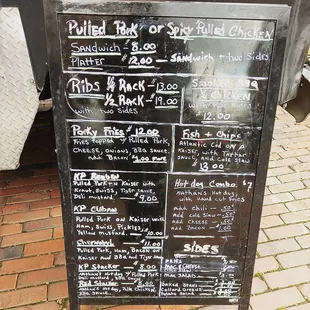 Their menu for the day I went!