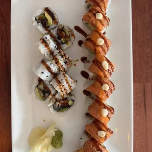 Red Dragon Roll and Unagi Roll