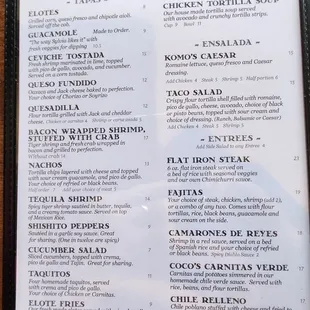 Current menu 2025 pt.1