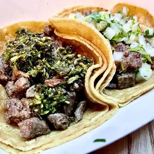 two tacos on a plate