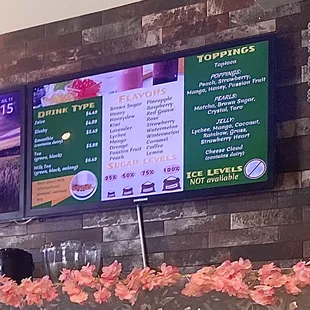 Customize drink menu