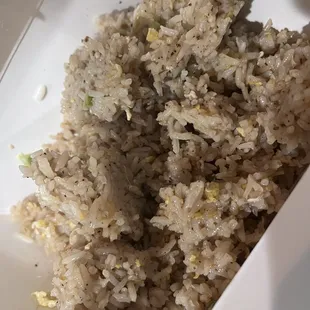 Fried Rice tastes oily &amp; just off.