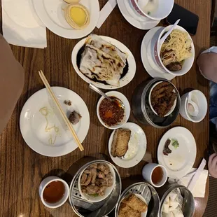 a table full of food