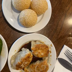 Deep Fried Sesame Ball &amp; Pan Fried Pork Dumpling