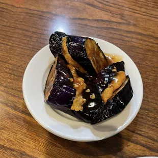 Stuffed eggplant with shrimp