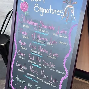 Signature menu