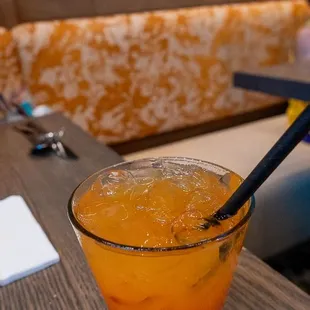 Polynesian Red Eye with Malibu Coconut Rum, Liliko&apos;i Juice, and Grenadine
