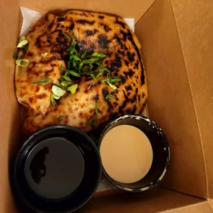 Chicken pot sticker - ginormous piece but so delicious
