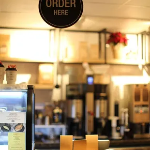 a coffee shop counter