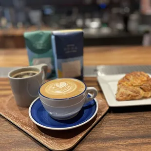 Latte americano ham and cheese