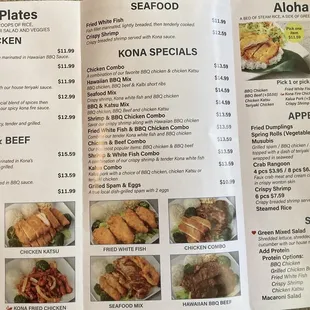 menu and prices