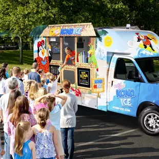 We bring the fun to you! We hand you the ice, and you get to put your own flavors on!