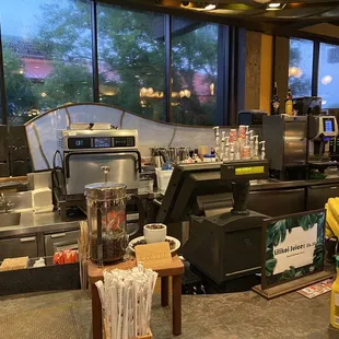 a woman working in a coffee shop