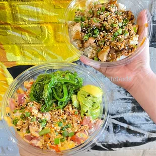 two bowls of food