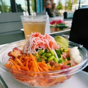 a bowl of food on a table